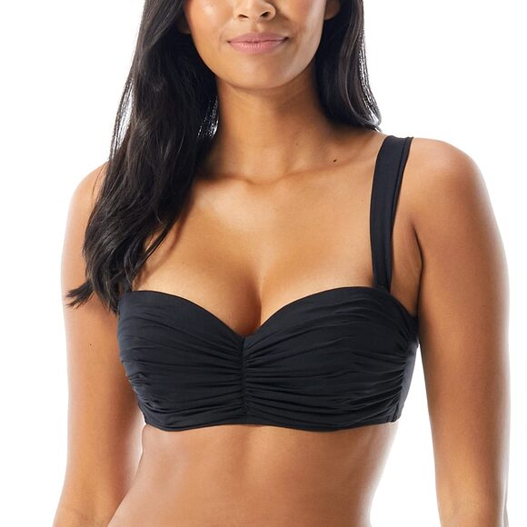 COCO REEF Other - COCO REEF Charisma Underwire Pleated Bandeau Bikini Top  Midnight Jungle 32-34C